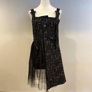 Funky Black Dress with Sheer Overlay